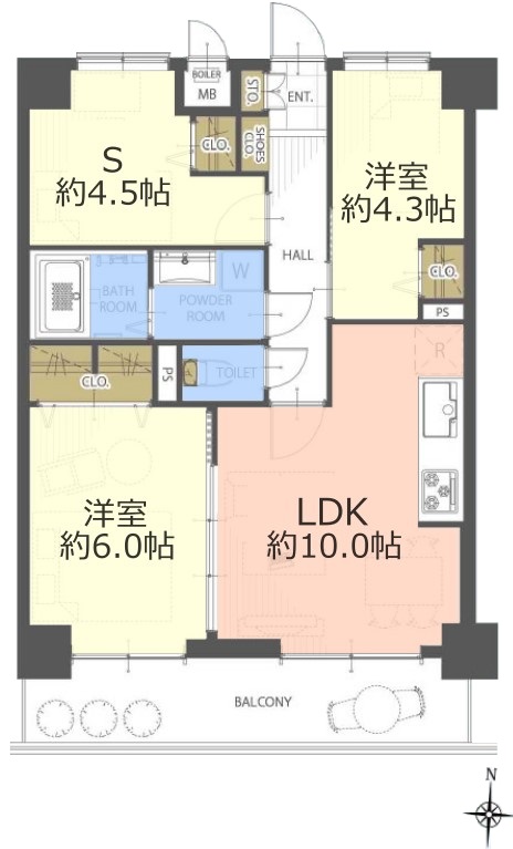 ライオンズマンション西台第2　2階　間取図